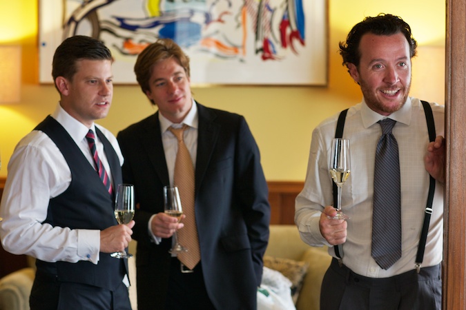 best man and the groom getting readdy