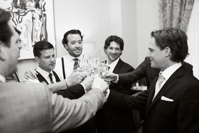 already starting to drink, before the wedding